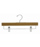 14&quot; Dark Bamboo Wooden Pant/Skirt Hanger w/Clips (pack of 25) - $56.96