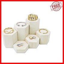 Lightweight 6-Pc Hexagon Risers for Jewelry &amp; Accessories - Wash White F... - $678.97 MXN