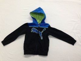Puma  Boys   (6) Long Sleeve Cotton Dark Blue /Light Blue Cat Logo Hoodie - $7.92