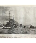 1914 Austrian Navy Battleships Mediterranean Photo Print Antique Militar... - $733.58 MXN