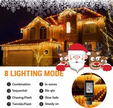 Icicle Lights Outdoor with 320LT Warm White LED Icicle Lights with 8 Modes - $24.74