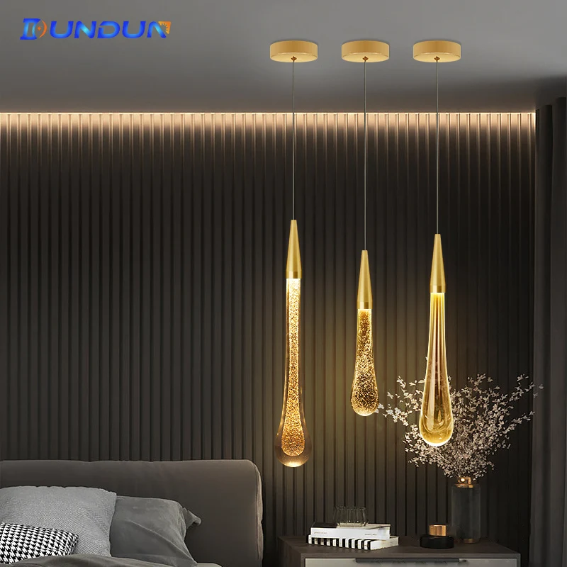 New LED chandelier bedroom restaurant bar chandelier staircase light cry... - $20.48+