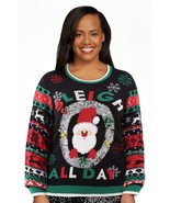 No Boundaries Women&#39;s &#39;Santa Sleigh All Day&#39; Ugly Christmas Sweater, SZ ... - $433.78 MXN