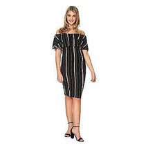 Juniors Almost Famous Striped Off The Shoulder Sheath Dress, Size Large - £15.82 GBP