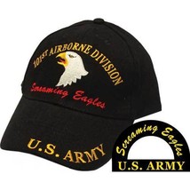 Army 101ST Screaming Eagles Logo Embroidered Black Military Hat Cap - £26.57 GBP