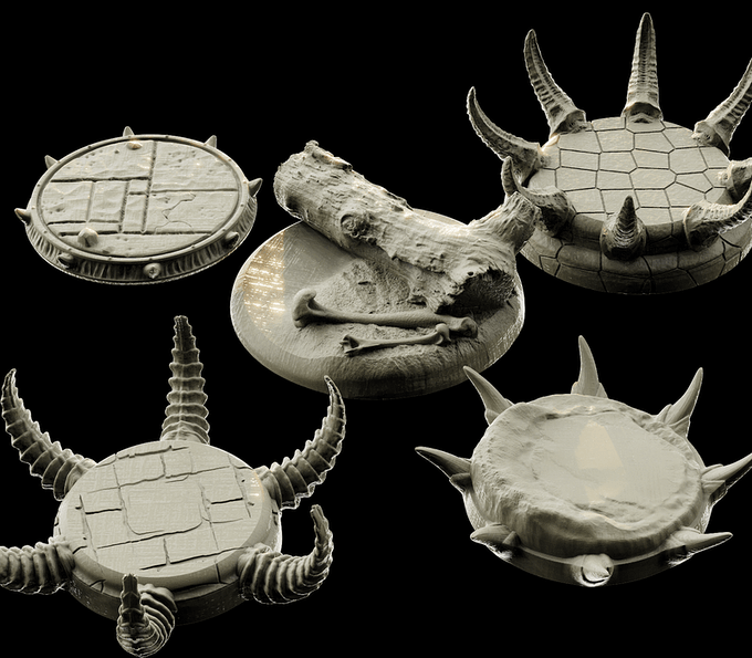 3D Printed Bestiary Vol. 4 Nafarrate Monster Round Bases Set 25 28 32 35mm D&D Item image 4
