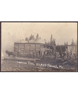 Island Falls, ME Pre-1920 RPPC Fire Fighting Wooden Building - Porter St... - £27.37 GBP