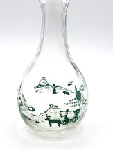Greek Calligraphy Glass Wine Bottle Festival rIOPTHKPAEIOY 1965 Green 7.5&quot; tall - £23.17 GBP