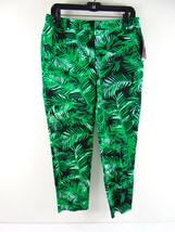 Roz &amp; Ali Green Floral Smart Fit Ankle Pants Size 6 Nwt - $29.69