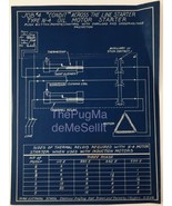 1928 Blueprint Job #4 Condit Across Line Starter N-4 Oil Motor J Stuffer... - $35.00