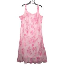 Dress Barn Woman 20W Pink Floral Maxi Sun Dress Sheer Overlay Elastic St... - $20.00