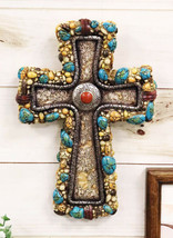 Rustic Southwestern Stony Crackled Turquoise Rocks And Colorful Gems Wal... - £22.01 GBP