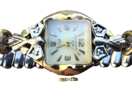 Fairfax 4 Diamond Gold Filled 17 Jewel Ladies Wristwatch Works Fine VINTAGE - £56.37 GBP