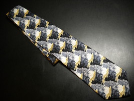 Stonehenge Cocktail Collection Neck Tie Waves of Grays Golds Black Untitled - $10.99