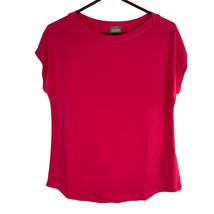 Chicos 1 Boat Neck Tee Shirt Women M Jersey Knit Stretch Short Sleeves Pink - £10.79 GBP
