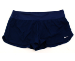 Nike Swim Women&#39;s XL Navy Blue Solid Swim Boardshort Brief Lined Mid Rise - $49.49