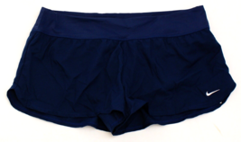 Nike Swim Women&#39;s XL Navy Blue Solid Swim Boardshort Brief Lined Mid Rise - £39.56 GBP