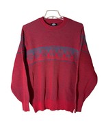 Vintage Lido Sports Sweater Red Crewkneck Mens Medium 100% Pure Wool - $28.04