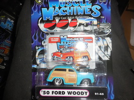 Muscle Machines Adult Collectible &quot;&#39;50 Ford Woody&quot; Turquoise Mint On Sealed Card - £3.14 GBP
