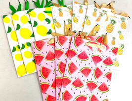 9 pack Pineapple, Lemon, Watermelon 13&quot; Gift bag with gusset and Gift Tag - $16.11