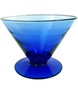 Blue Cobalt Pedestal Style Glass Bowl France 5.5&quot; x 7.5&quot; - £12.27 GBP