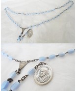 Praying rosary necklace of Mother Teresa of Calcutta with beads in blue ... - £20.45 GBP