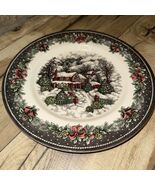 (4) Royal Stafford Christmas Snow Cottage Dinner Plates ~New~ - $1,285.56 MXN