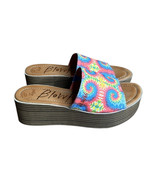 Blowfish Malibu Slip On Slides Platform Wedge Sandal Size 8.5 Vegan Tie Dye - $24.74