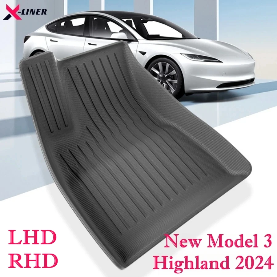 Rhd new tesla model 3 2024 highland floor mats protective pads waterproof tpe front and thumb200
