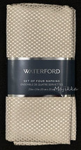 Waterford Christmas Napkins Damask Crosshaven Pearl Set of 4 Gold - £38.01 GBP