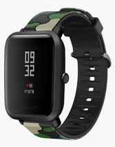 Green Brown Black Camouflage 20/22mm Sport Silicone Watch Band for Amazfit - £8.25 GBP