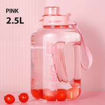 2.5L Large-Capacity Netflix Straw Pot Belly Cup Sports Water Bottle (Pink) - $21.88