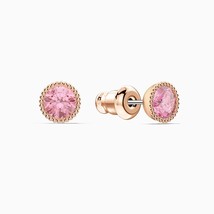 Erness round pierced earrings rose gold exquisite pink round decoration female romantic thumb200