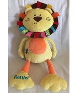 Baby Gund Color Fun Circus-Roarsly Lion 13.5&quot; Plush Crinkles Rattles Squ... - £11.21 GBP