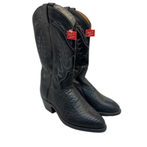 Tony Lama Men&#39;s Classic Cowboy Western Boots Black Leather Size 7M - £82.63 GBP
