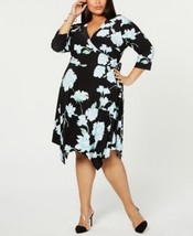 INC Womens Plus Floral Handkerchief Hem Wrap Dress, Size 1X - £32.08 GBP