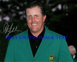 Phil Mickelson Autographed 8 X10 Rp Photo Masters Green Jacket - £11.18 GBP