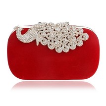 Velvet luxury women evening bag YM1009red Mini(Max Length&lt;20cm) - £12.78 GBP