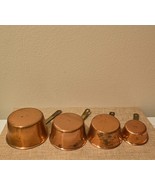 VTG Daewoo Set Of 4 Copper Measuring Cups w/ Brass Handles Korea 2, 4, 6... - $62.42 CAD