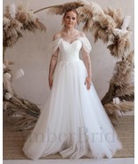 Simple Wedding Dress, A-Line Tulle Wedding Dress, Off The Shoulder Weddi... - $309.50