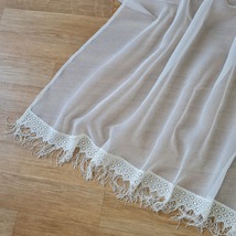 Cafe curtain tulle ivory small window Valance with lace Sheer curtain kitchen  - £24.99 GBP