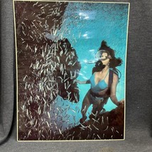 Rare Stephen Frink 16”x20” Vintage photo Girl W/glass Minnows 1981 Underwater - £9.35 GBP
