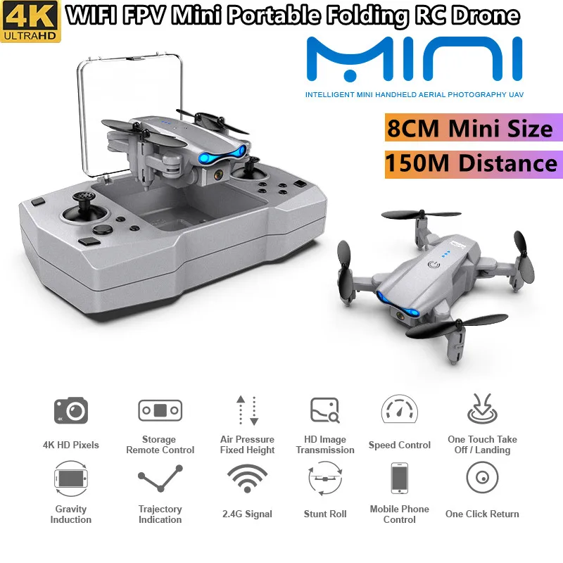 WIFI FPV MINI Remote Control Drone 4K HD Dual Camera 150M Trajectory Fly... - £37.00 GBP+