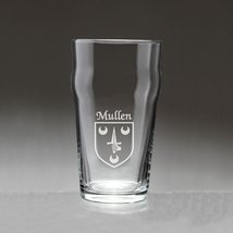 Mullen Irish Coat of Arms Pub Glasses - Set of 4 (Sand Etched) - £54.16 GBP