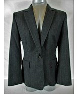 Jaeger womens Sz 10 L/S gray Pink Pinstripe 1 button 100% Wool jacket (B4)P - £16.41 GBP