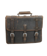 Vagarant Traveler 17 in. Bag - 18 in. Full Leather Briefcase Backpack LB06.Dark  - $483.00