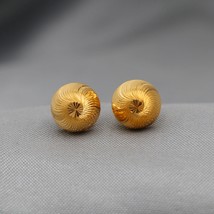 Dainty 22k Yellow Gold Stud Earrings , Spiral Handmade Yellow gold earri... - £336.90 GBP