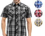 Men’s Casual Plaid Pockets Short Sleeve Collared Classic Button Down Shirt - £17.01 GBP