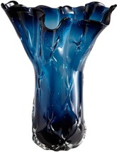 Vase Cyan Design Bristol Large Cobalt Blue Dimpled Glass - £703.43 GBP