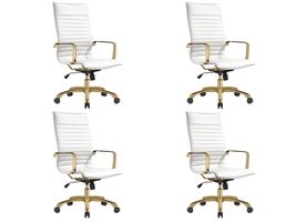 LeisureMod Harris High-Back Task Office Chair - Modern Leather Upholster... - $972.94